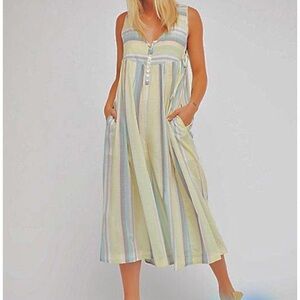 Free People Pastel Striped Midi Dress